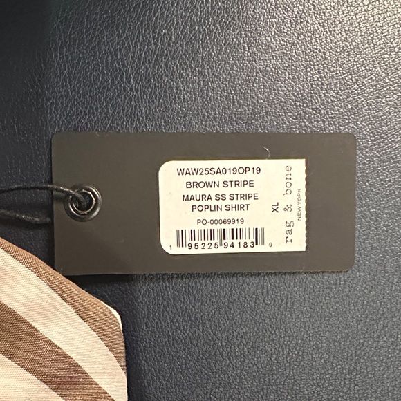 rag & bone Maura Striped High-low Cotton Poplin Button-up Shirt | XL | NWT - Picture 12 of 16